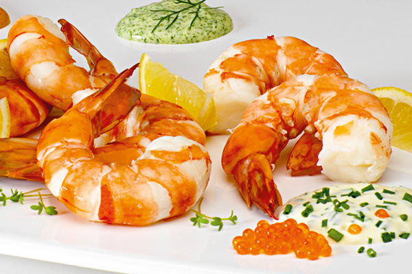 Riesengarnelen-schwänze, gekocht